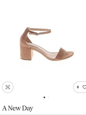a new day Tan Block Heel Ankle Strap Sandal 7.5